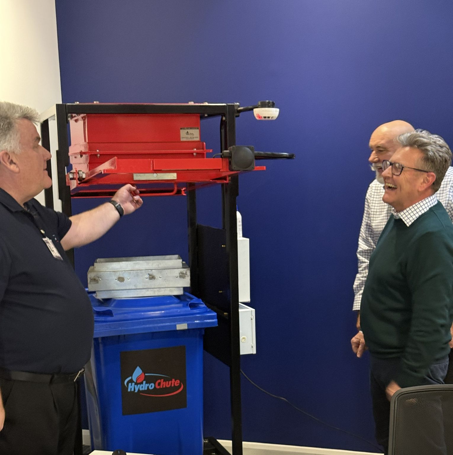 Demonstrating refuse chute operation